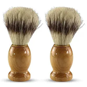 Iconikal 2-Pack Wood Handled Badger Hair Shaving Brush For Use With