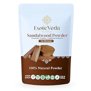 100% Pure Sandalwood Powder (Chandan) – Ayurvedic Face Pack, Mask & Tilak for Glowing Skin, Natural Cleansing & Soothing Powder, 100 g / 3.52 oz