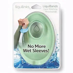 LiquiBands Face Washing Wristbands - Original Drip Catch Cuffs (Green, S/M)