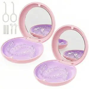 2 Pack Retainer Case with Mirror, Aligner Case Compatible with Invisalign