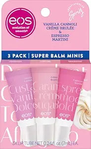 eos Limited Edition 24H Moisture Mini Super Balm, Dolce Vita - Hydrating, Moisturizing Lip Treatment, For Dry Lips, Travel Size, Shea Butter, Cruelty-Free, 0.169 fl oz, 3-Pack