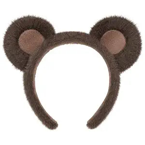SIOTMERA Bear Ears Headband Brown, Bear Costume Animal Ears Headband Adult Washing Makeup Headwear for Halloween Themed Party Festival Cosplay