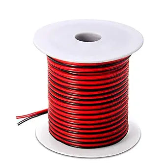18 AWG 100FT Red Black Electrical Wire Spool, 2 Conductor, 12V DC