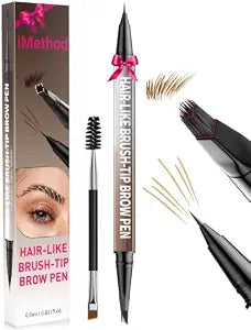 iMethod Eyebrow Pen - Eyebrow Pencil,2-in-1 Eyeliner Dual-Ended Microblading Eyebrow Pencil Long Lasting Waterproof Hair-Like Brow Pencil,with Eyebrow Brush,Eyebrow Pencils for Women,Blonde