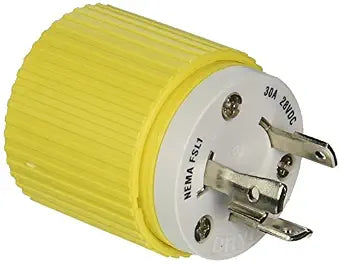 HBL328DCP Locking Plug, 30A, 28 VDC, Yellow
