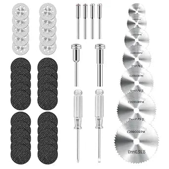 45Pcs gupawix Cutting Wheel Kit for Dremel Rotary ToolsDiamond Cutting DiscsHSS Circular Saw, Fiberglass Cut-Off Wheels with 6Pcs Mandrels Rotary Tool Accessories for Cutting Metal, Wood, Stone, PVC