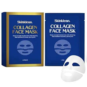 Collagen Face Mask,Collagen Real Deep Mask, Hydrating Overnight Hydrogel Face Mask, Pore Minimizing,Elasticity, Plumping for All Skin Types 4 Patch