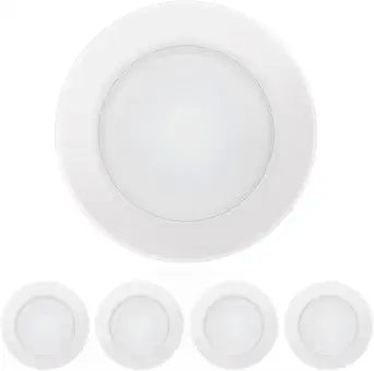 ECOELER 4 Inch LED Disk Light, Dimmable Flush Mount Ceiling Light, 10.5W 650Lm, 3000K Warm White, Aluminum Baffle Trim, Wet Location, ETL&Energy Star, 4Pack