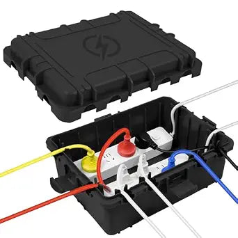 Large Outdoor Electrical Box IP54 Waterproof Black (12x9x5)