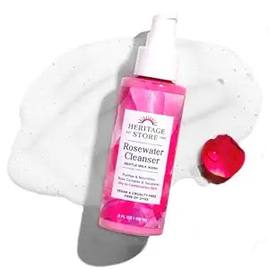 HERITAGE STORE Rosewater Facial Cleanser Milk Face Wash, 4 Fl Oz