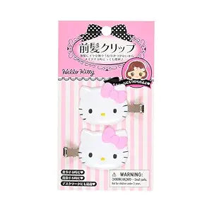 Sanrio Hello Kitty Hair Bang Clips, Pink ABS Resin, Right and Left Facing Set, for Makeup, Facial Cleansing, Desk Work, Suitable for Ages 3 and Up 660621