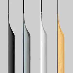 5 Pack Finger Pulls for Cabinets, Streamlined Long Concealed Handle for Home Kitchen Door Drawer Cabinet, Mount Finger Edge Tab Pull Aluminum (Black,200mm/7.87" Overall Length)