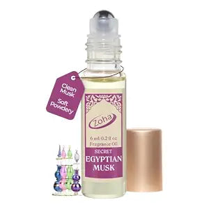 Zoha Egyptian Musk Perfume Oil Roll On for Women & Men, Alcohol-Free 6ml