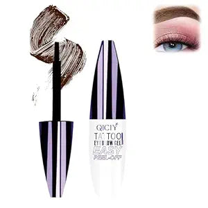 Easy Peel off Eyebrow Gel, Qiciy Tattoo Eyebrow Gel Easy Peel Off (Dark Brown)