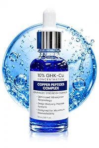 GHK-Cu Copper Peptide Face Serum with Hyaluronic Acid, 1fl oz
