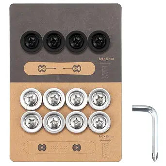 Generic Snowboard Binding Screws Universal Fit, Easy Installation, 12-Piece Set, Stainless Steel, Phillips Head, M6x16, M6x13, Snowboarding