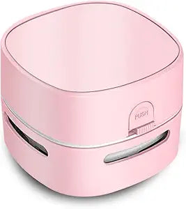 ODISTAR Mini Desktop Vacuum Cleaner for Table Dust (Pink AA Battery)