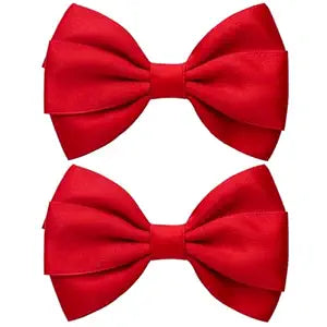 4.5 Inches Hair Bows for Girls Thick Ribbon Boutique Alligator Clips Hair Accessories for Baby Girls Toddlers Kids Teens 2 Pcs (Red)