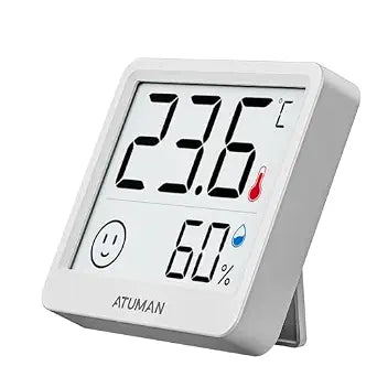ATuMan Mini Digital Hygrometer Indoor Thermometer with Temperature and Humidity Monitor for Bedroom, Reptile Tank, Guitar Case, Greenhouse and Cellar Closet, Fahrenheit or Degree Celsius