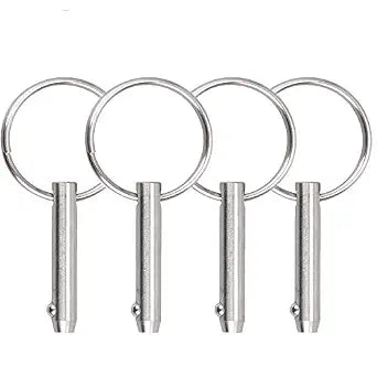 Quick Release Pin Bimini Top Pin Diameter 0.25 Inch, Total Length 1.49 Inch, Effective Length 1 Inch, Full 316 Stainless Steel for Boat Bimini Top Deck Hinge (4 Pieces)