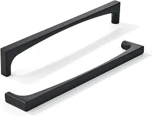 khtumeware 2 Pack Solid Handles 8-Inch(203mm) Matte Black Cabinet Pulls,Heavy Duty for Kitchen Cabinets, Cupboards, Drawers and Bathroom Hardware