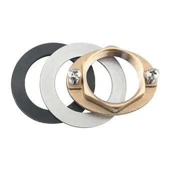 1set Stainless Steel Bathroom Hot and Cold Tap Faucet Lock Nut Hex Brass Female Locknut for Secure Faucet Plumbing Installation, Nut ID 30.5mm, Metal Washer ID 32.9mm, Rubber Washer ID 34mm