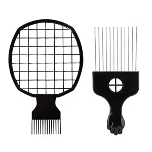 Upgraded Hair Twist Comb Hair Sponge Brush and Metal Afro Hair Pick Comb Set for Black Men Women Curls, 2 In 1 Afro Hair Coil Pick Combs Curl Brush (2 Pcs)