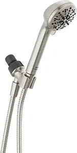 DELTA FAUCET -faucet 4-Spray Handheld Shower Head, Brushed Nickel Shower Head with Hose, Showerheads & Handheld Shower, Shower Head, Detachable Shower Head 1.75 GPM, Brushed Nickel 75413SN, Stainless