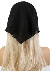 Huachi Head Scarf Headband for Women’s Hair hair - Black Bandanas for Women - Lace Hair Scarf Bandana Headband - Cute Stylish Head Kerchief Summer Accessories