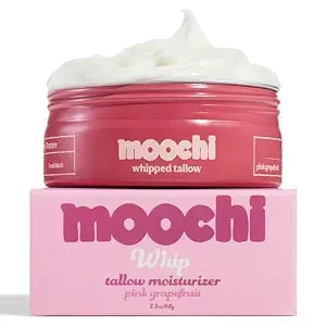 moochi Beef Tallow for Skin – Organic 100% Grass-Fed Whipped Balm with Pink Grapefruit Essence, Natural Moisturizer Cream for Nourishing Skin Hydration