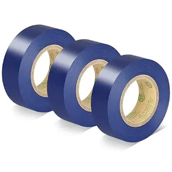 Blue Electrical Tape, UL Approved Vinyl Tape, 0.7in x 33ft, 3 Pack