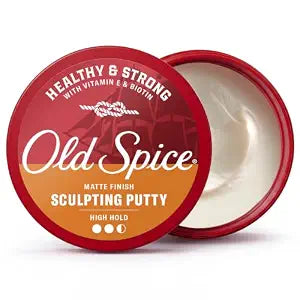 Old Spice Mens Hair Putty, Sculpting Putty for Men, Healthy & Strong with Vitamin E & Biotin, Hair Styling, High Hold, Matte Finish, 2.22 oz