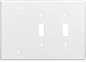 Kingdder 1 Pcs 3gang Wall Plate, 1-blank/2-toggle, Stainless Steel
