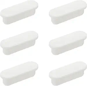 uxcell 6Pcs Sink Overflow Ring, Universal Sink Overflow Drain Cover, Insert in Hole Silicone Cap Oval Caps for Bathroom Kitchen Basin Wash Basin, White