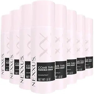 Nexxus Travel Hairspray, Comb Thru Flexible Hold 8-Pack – 72-Hour Anti-Humidity Shield, 48-Hour Frizz Control, Rose Fragrance, 1.5 Oz Ea