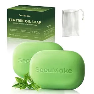 Antifungal Tea Tree Soap for Face & Body Cleansing, 2 Pack (3.7 oz Each)