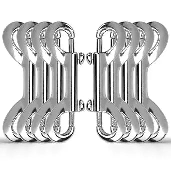 8 PCS Double Ended Snaps, 3.5 Inch Zinc Alloy Trigger Metal Clip, Silver Double Ended Snap Hooks for Pet Dog Leash, Water Bucket Hooks, Key Holder, Carabiner, Home, Farm, Other Indoor and Outdoor.