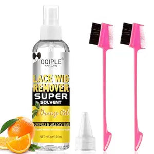 4 FL OZ Tape in Extension Remover Hair Glue Remover, Fast Acting Hair Extensions Remover Wig Adhsive Remover, Tape in Hair Extensions Adhesive Remover, Removes Hair Glue, Wig Tape & Edge Brush