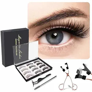 Magnetic Eyelashes 12pcs, Lashes Portable, Remove Natural Magnetic Eyelashes, windproof lashes,Natural Look False, No Adhesive,No Irritation, Easy to Apply & Long Lasting for Daily Use & Events