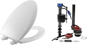 Bemis 1500EC 390 Lift-Off Elongated Toilet Seat & Fluidmaster 400ARHRKP10 PerforMAX High Performance Toilet Repair Kit