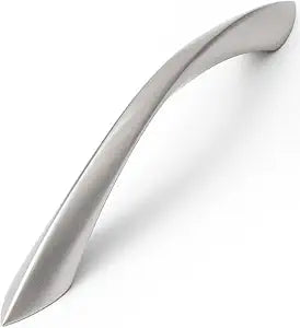 10 Pack Brushed Nickel Cabinet Pulls 5 Inch Arch Twisted Silver Handles Drawer Kitchen Cupboard Bathroom Dresser Cabinet Hardware Zinc Alloy