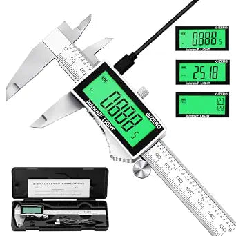 Rechargeable Digital Caliper 6 Inch, Large Backlit LCD Display