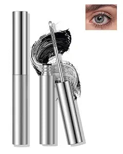 Waterproof Metal Wand Mascara Black, Fiber Curling Silver Stick Mascara