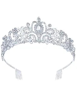 Crystal Tiara Crown with Combs for Women and Girls, Princess Queen Bridal Rhinestone Headbands for Wedding Birthday