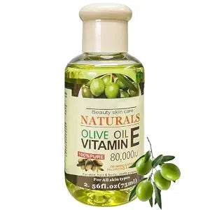 Olive Oil with Vitamin E for Face, Reduce the Look of Wrinkles & Fine Lines, Promotes Supple-Looking Skin, Organic Cold Pressed Olive Oil for Lasting Moisture, Moisturizer for Skin, Hair