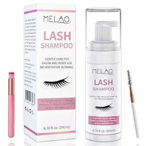 Eyelash Extension Cleanser Eyelid Foaming Cleanser Lash Shampoo for Extensions & Natural Lashes, Oil, Paraben & Sulfate Free, Non-Irritating, Perfect for Salon & Home Use 6.76fl.oz