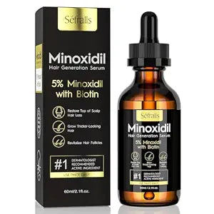 5% Minoxidil Hair Growth Serum Oil For Men and Women, Biotin Hair Serum, Safest Hair Regrowth Treatment, Prevent Scalp Hair Loss 60ml / 2.11 fl.oz