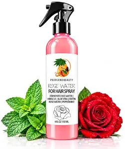 Rose Water for Hair - Pride and Beauty Loc Spray with Peppermint, 4 oz