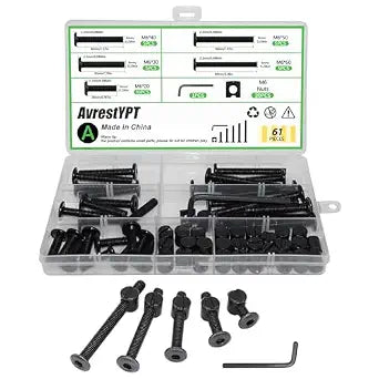 30 Set Crib Screws Replacement Set, M6x20/30/40/50/60mm