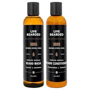 LIVE BEARDED® Beard Wash & Conditioner Kit for Men, 1880, 8 oz